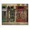 Designart - Red Facade of Charming Shop In Paris II - French Country Print on Natural Pine Wood